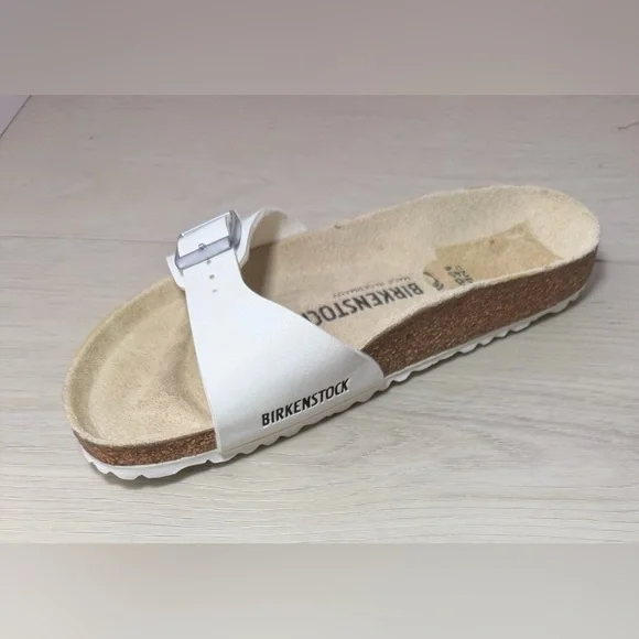 Birkenstock Madrid Birko-Flor White Sandals Size 38/ 7.5 - Picture 6 of 7
